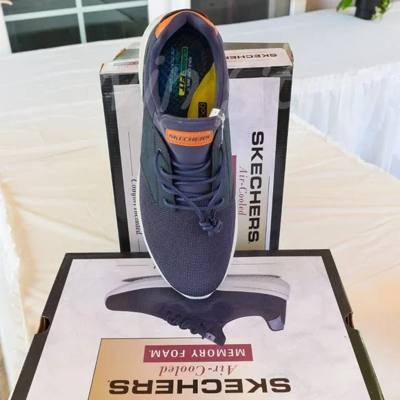 2 pairs Skechers bundle shoes BLACK+nAVY men shoes - Picture 6 of 16